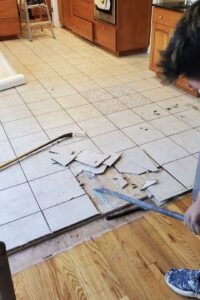 old tile floor demolition